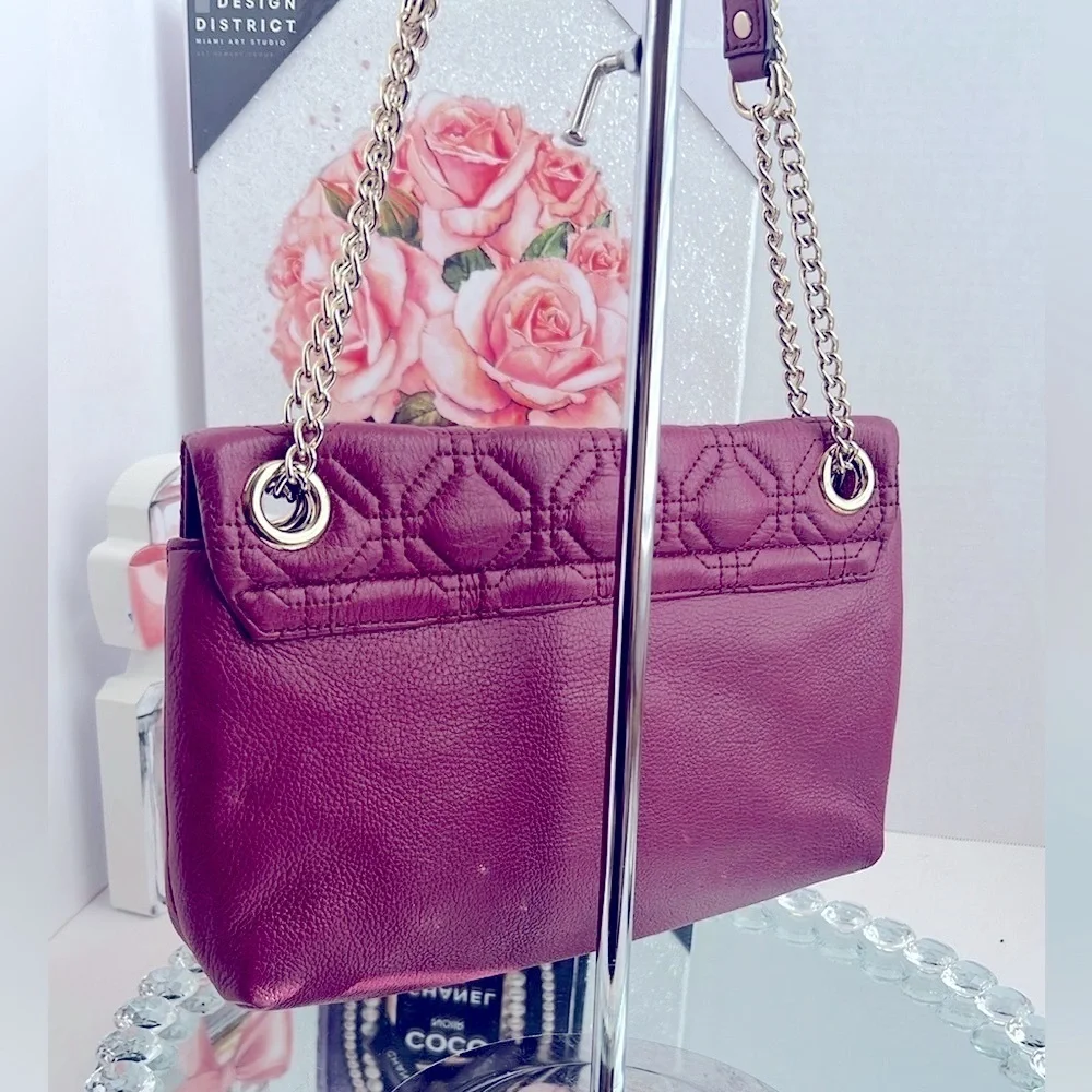 Kate Spade Astor burgundy Court Naomi Quilted leather shoulder bag